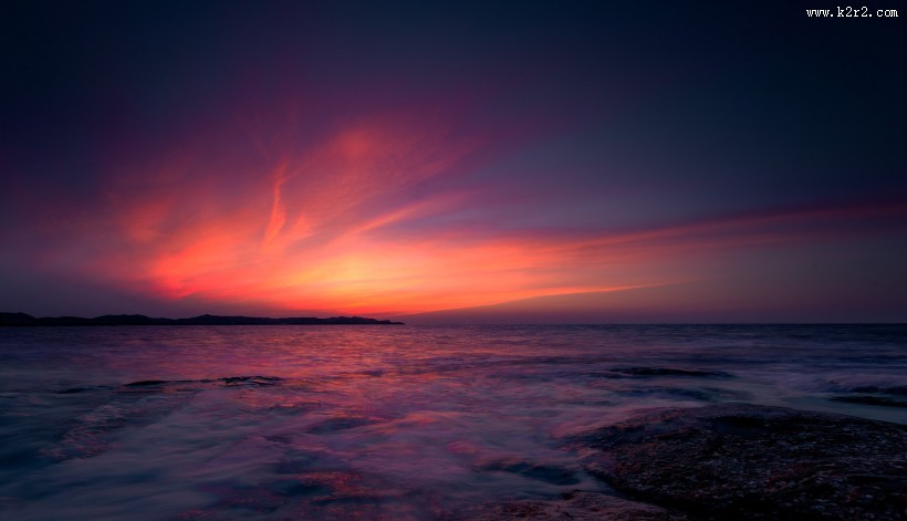 海上日落风景图片