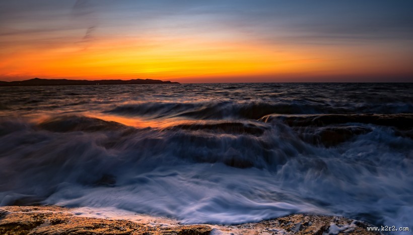 海上夕阳图片 海上日落风景图片