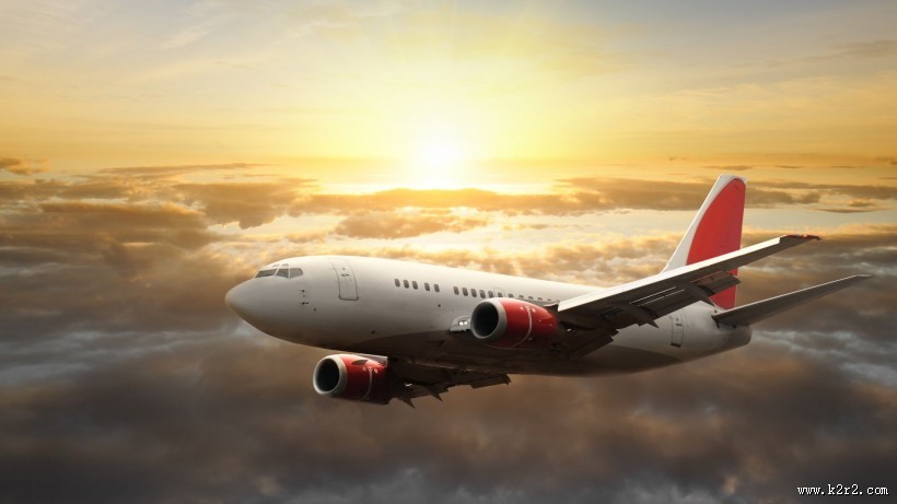 云霄晚霞飞机唯美风景图片大全