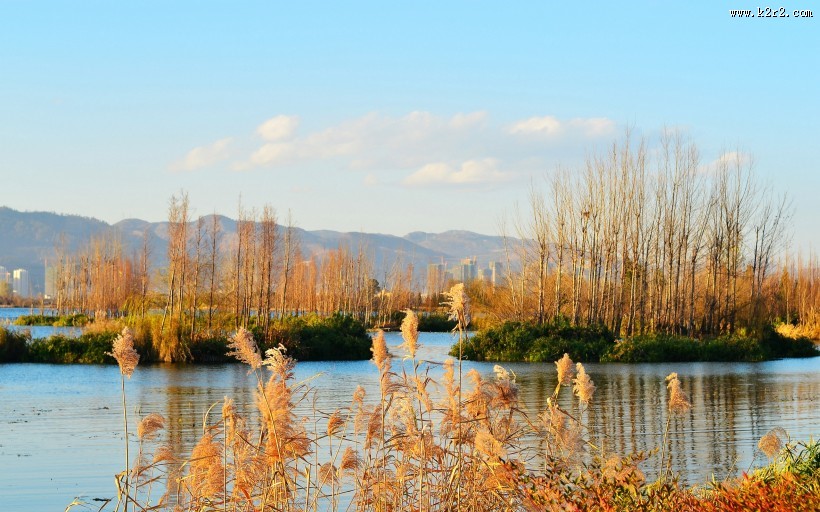 暮色中的滇池图片大全