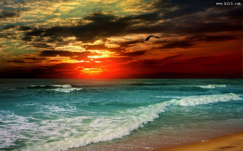 灿烂朝霞风景图片