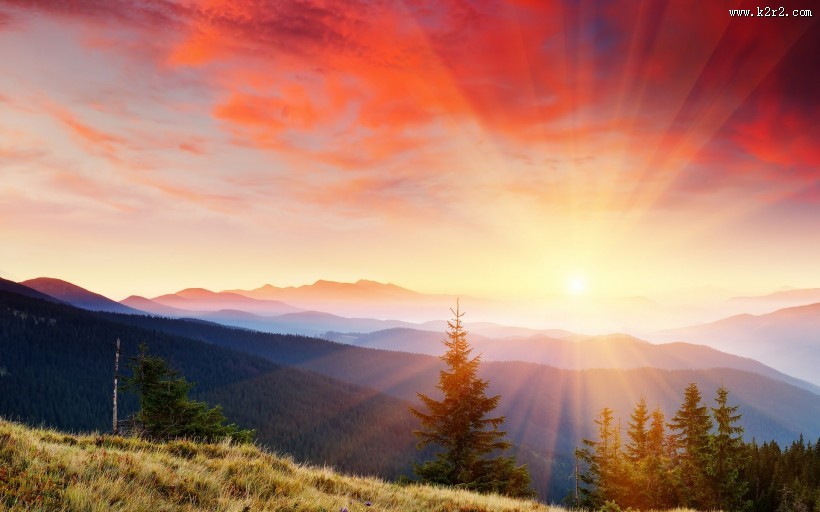 灿烂朝霞风景图片