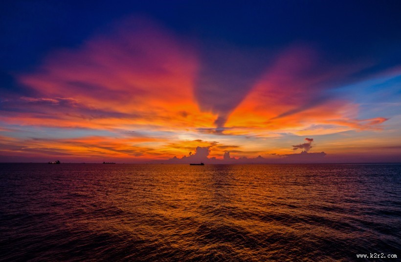 海边晚霞风景图片