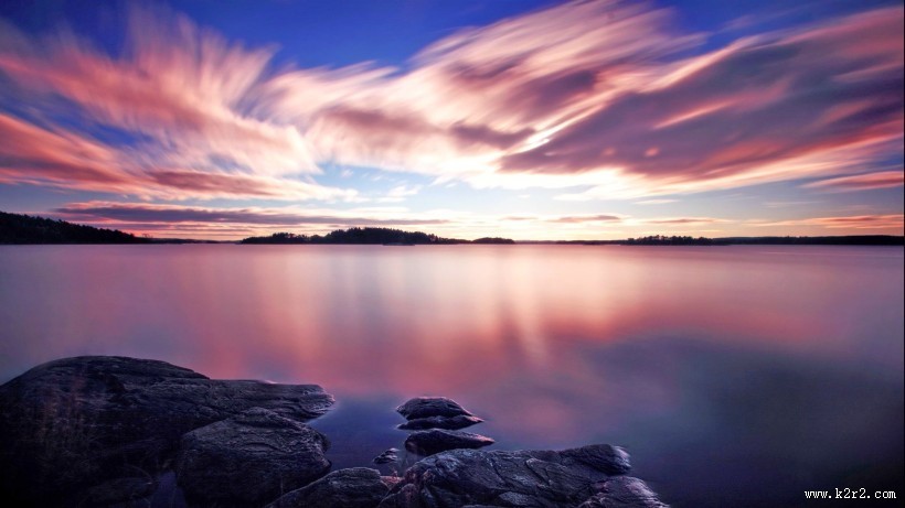 蓝色大自然风景图片