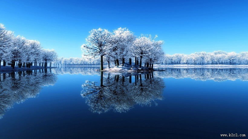 蓝色大自然风景图片