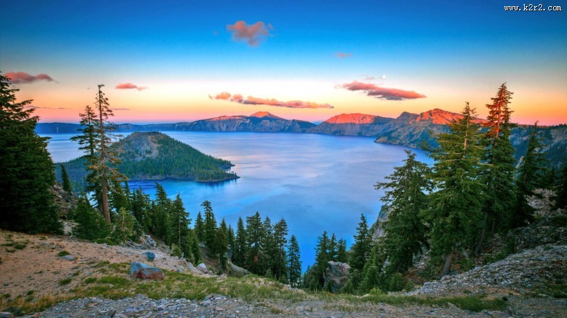 蓝色大自然风景图片