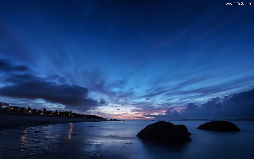 唯美大海晚霞风景图片