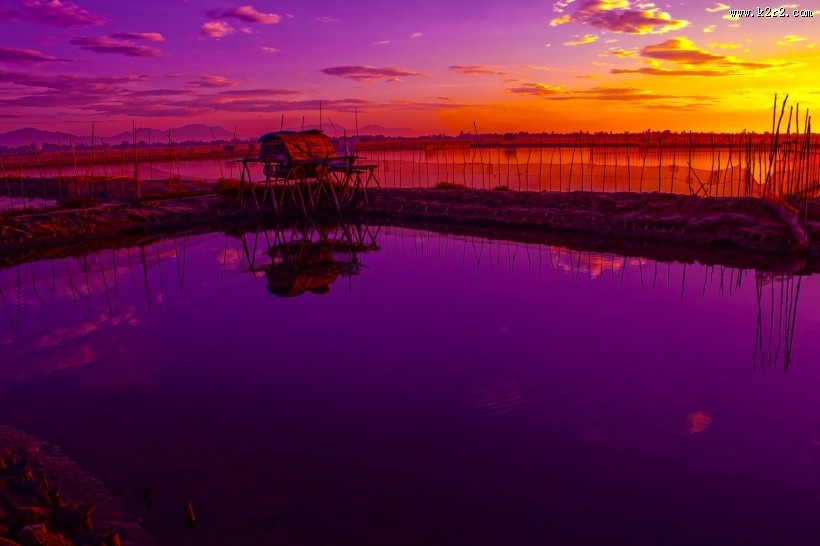 红色的朝霞风景图片