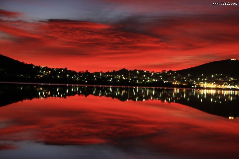 红色的朝霞风景图片