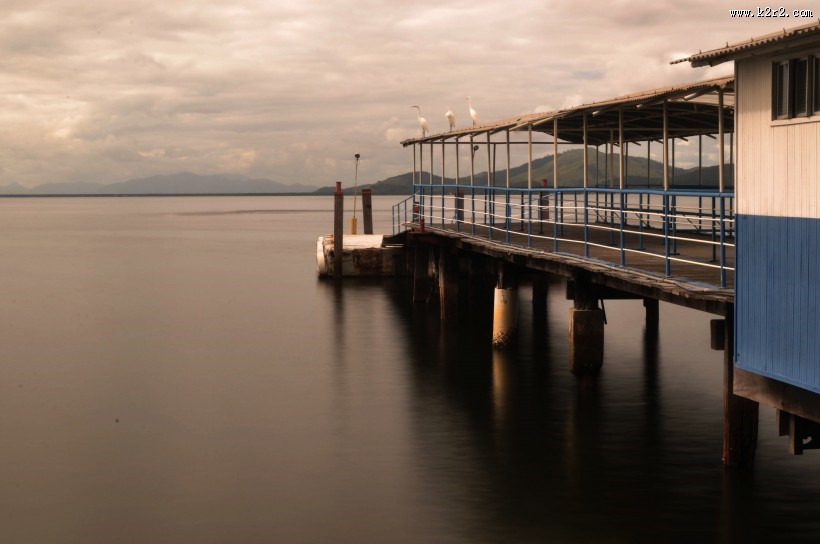 湖中的木桥图片