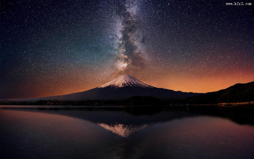 璀璨神奇的星轨风景图片