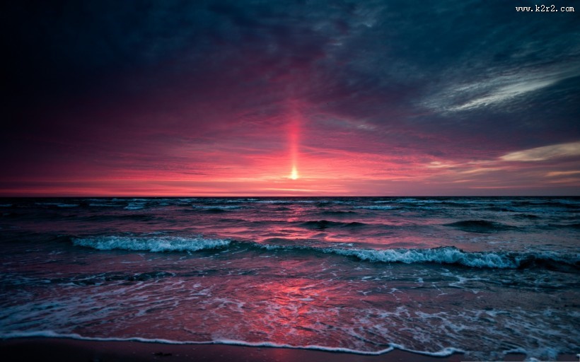 唯美紫色天空图片