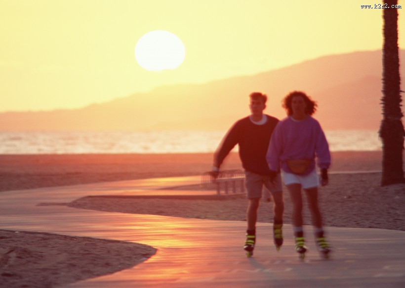 人与夕阳图片大全