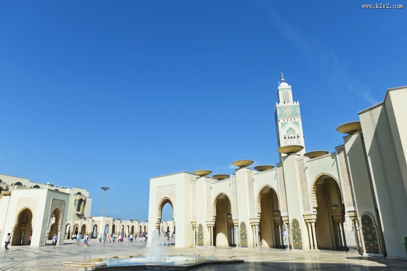 摩洛哥卡萨布兰卡的哈桑二世清真寺建筑风景图片