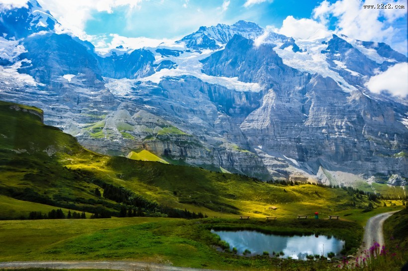 瑞士少女峰自然风景图片