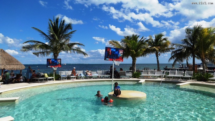 墨西哥尤卡坦半岛坎昆度假海滨城市风景图片