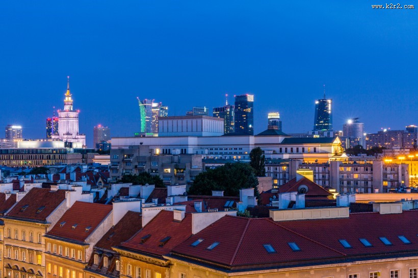 欧洲波兰华沙老城建筑风景图片