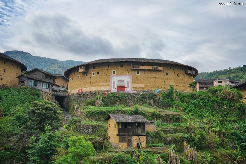 福建福州永定土楼建筑风景图片