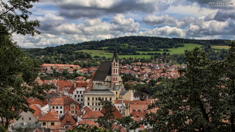 迷人的克鲁姆洛夫小镇风景图片