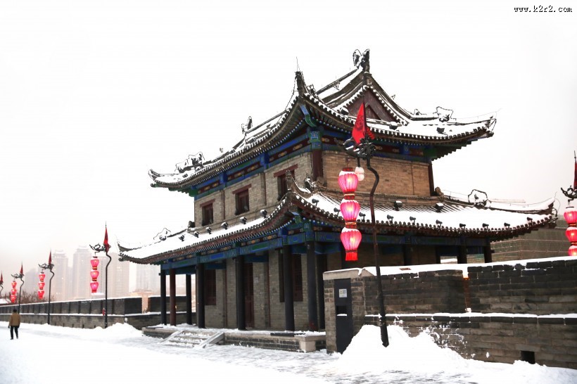 陕西西安雪景图片大全