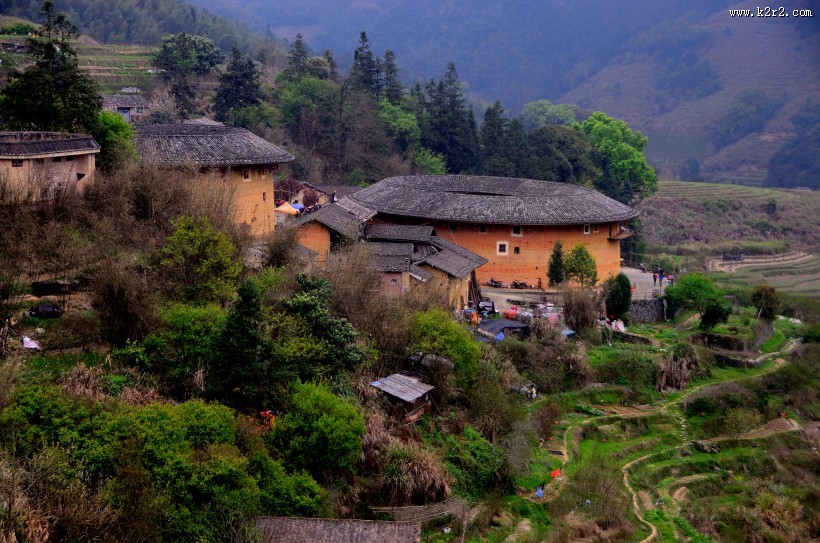福建南靖田螺坑土楼群风景图片大全
