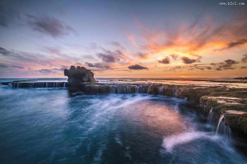 墨尔本龙头海滩日落风景图片