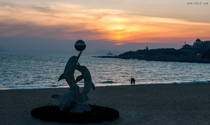 山东青岛海滨冬日风景图片