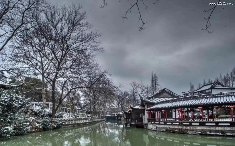 江苏扬州瘦西湖唯美冬日雪景图片大全