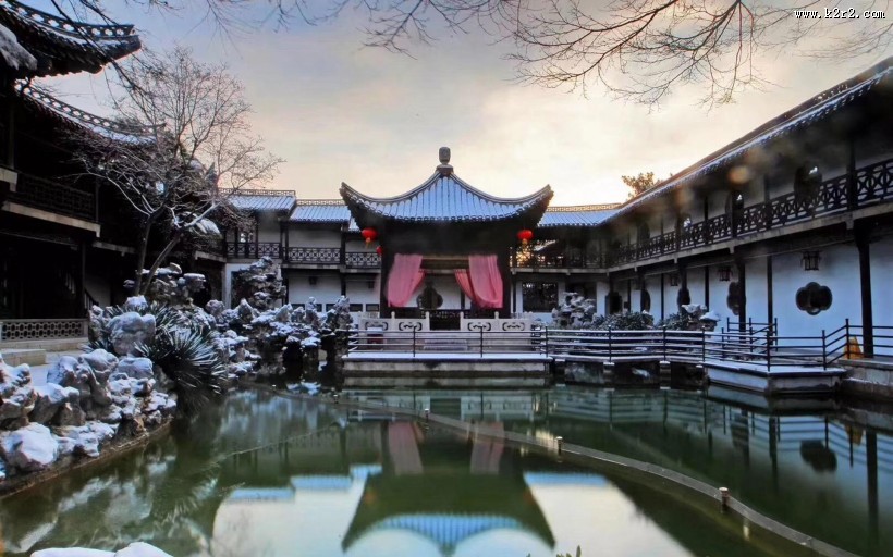 江苏扬州瘦西湖唯美冬日雪景图片大全