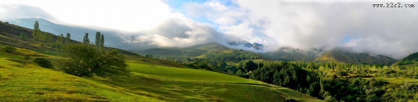 土耳其绿色山脉风景图片