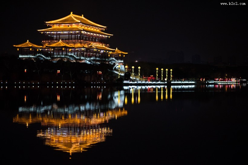 陕西西安大唐芙蓉园美丽夜景图片大全