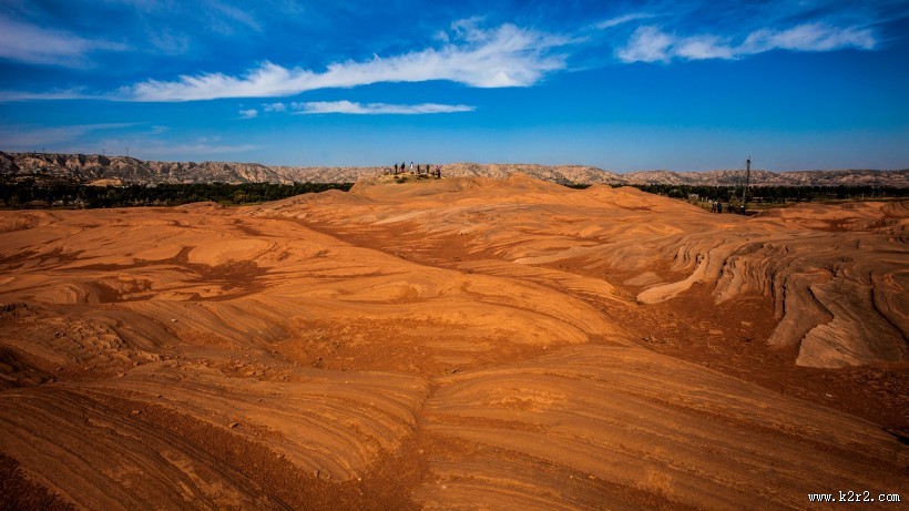 陕西靖边丹霞波浪谷风景图片