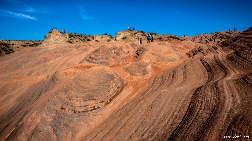 陕西靖边丹霞波浪谷风景图片