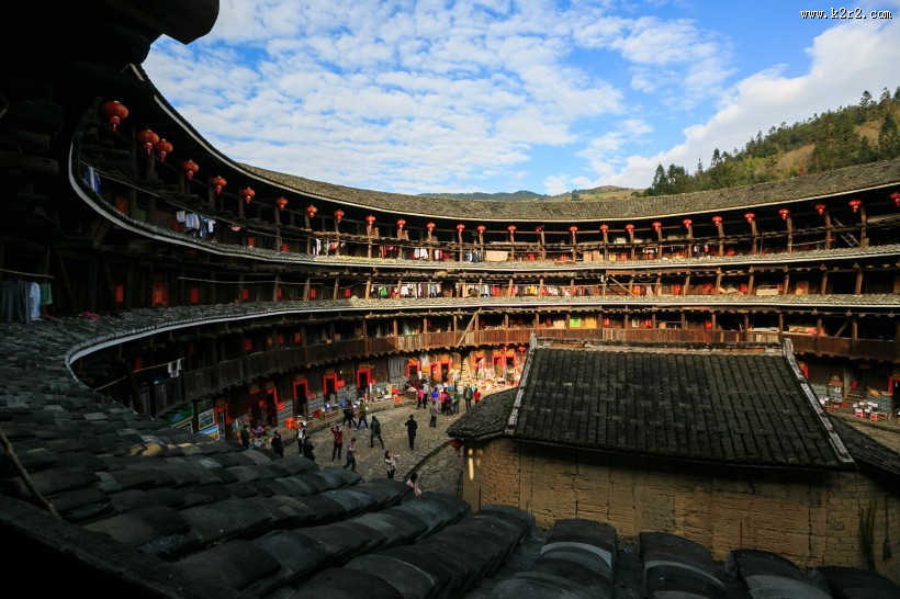 福建土楼建筑风景图片