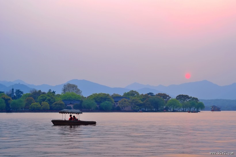 浙江杭州西湖夜景图片大全