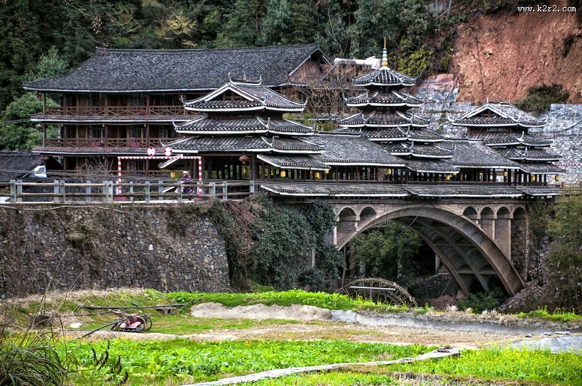 广西三江程阳风雨桥风景图片