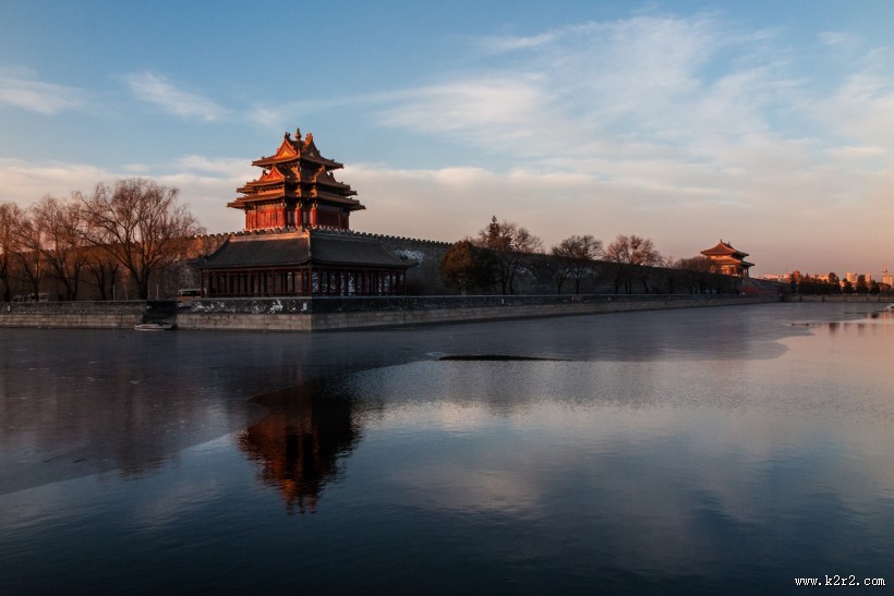 晨曦中的角楼风景图片大全