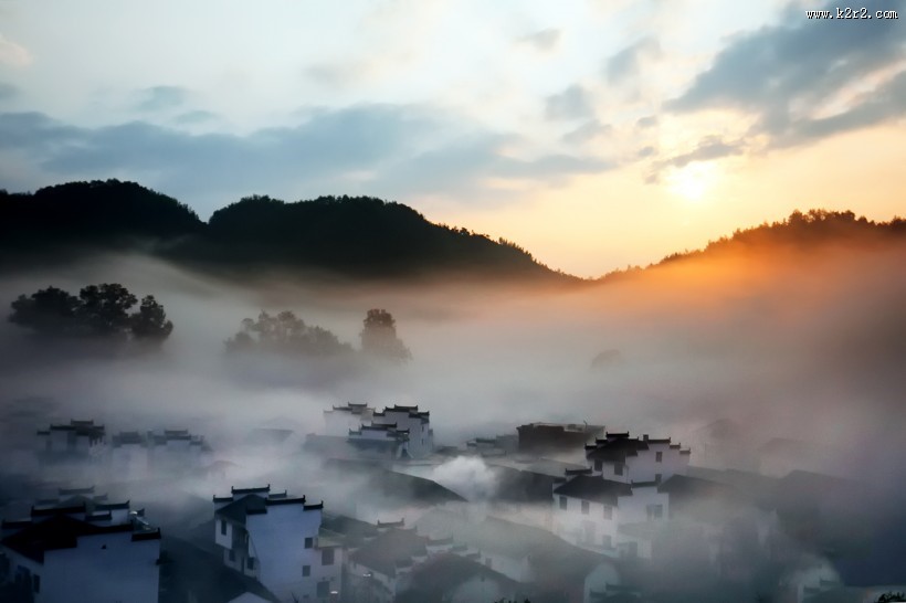 迷雾的石城风景图片大全