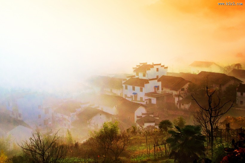 迷雾的石城风景图片大全