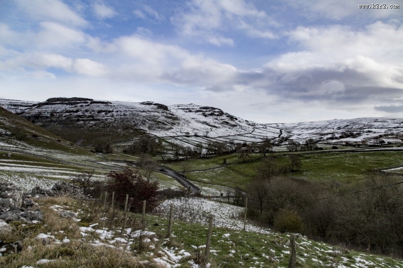 英格兰约克郡野外雪景图片