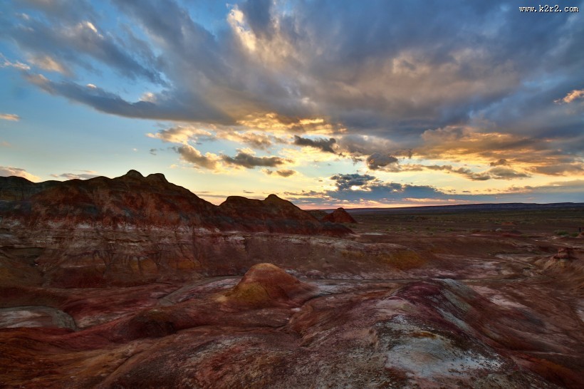 新疆五彩城日落风景图片大全