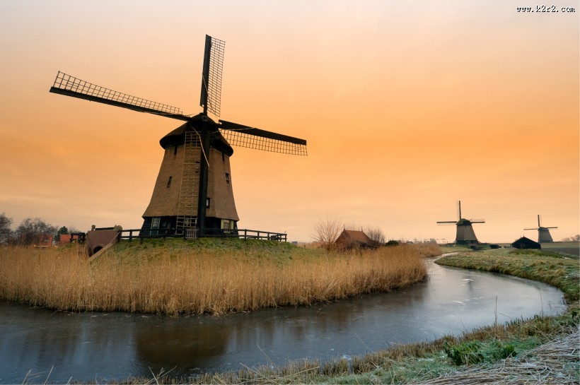 荷兰风车景色图片