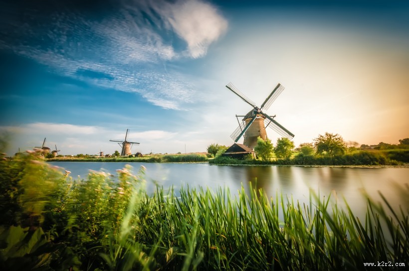 荷兰风车景色图片