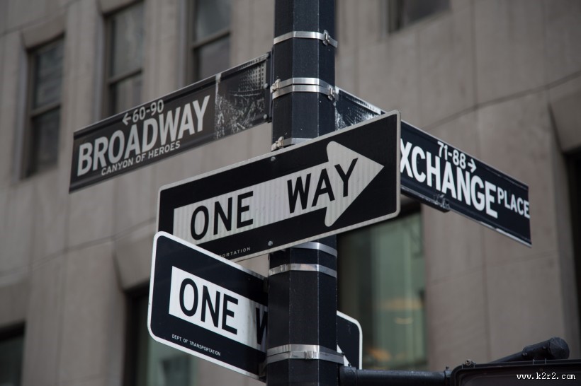 美国华尔街路标图片