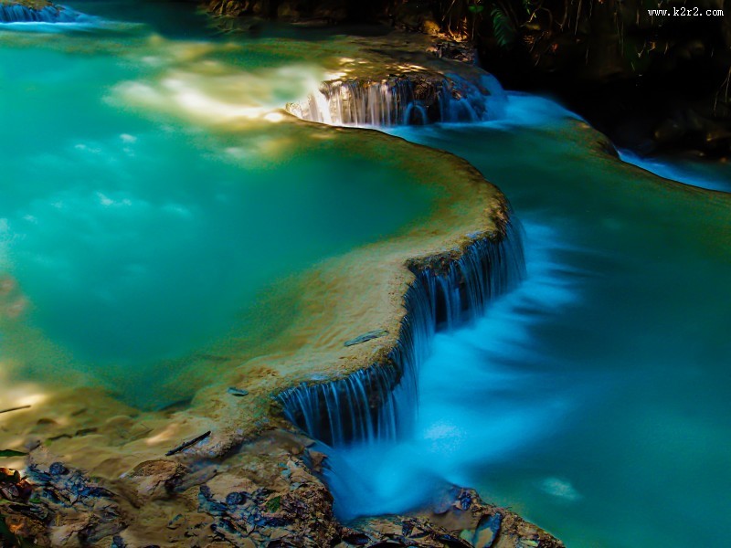 老挝琅勃拉邦光西瀑布图片