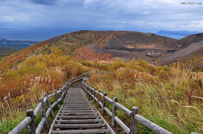 日本有珠山风景图片