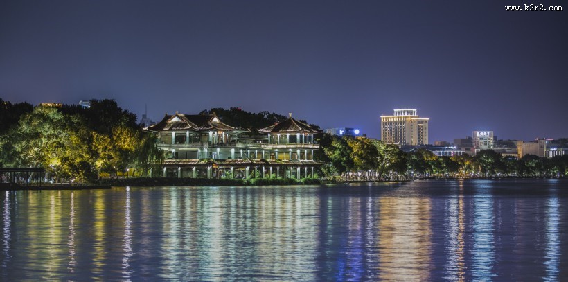 浙江杭州西湖夜景图片