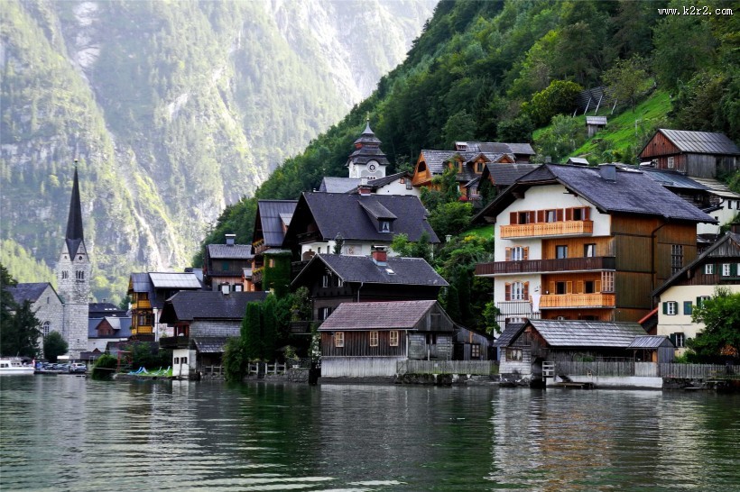 奥地利哈尔施塔特小镇风景图片