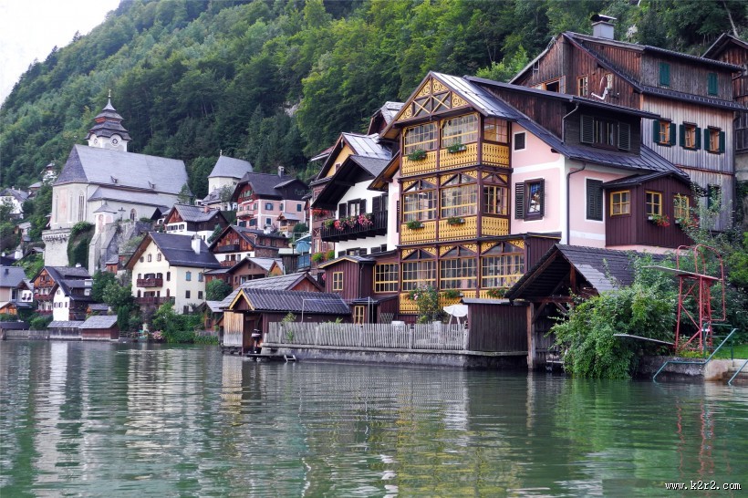 奥地利哈尔施塔特小镇风景图片