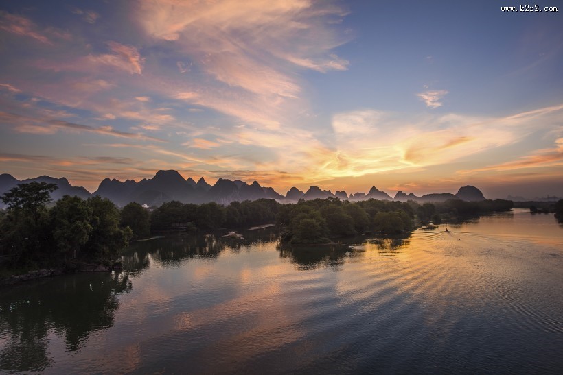 广西桂林漓江晚霞风景图片大全